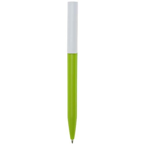 Obrázky: Limetkové kuličkové pero, bílý klip, rec. plast, ČN