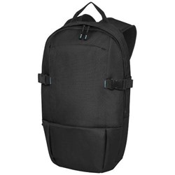Obrázky: Černý batoh na notebook 15" s přezkami, GRS RPET