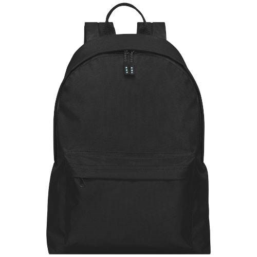 Obrázky: Černý batoh z GRS RPET, přední kapsa na zip, Obrázek 3