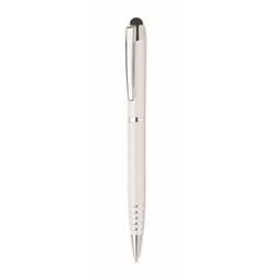 Obrázky: Bílé otočné kuličkové pero se stylusem, MN