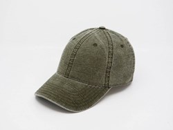 Zobrazit detaily pro Šestidílná čepice ze seprané džínoviny, zelená Obrázky: Šestidílná čepice ze seprané džínoviny, zelená