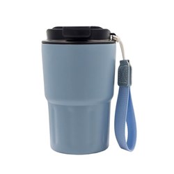 Zobrazit detaily pro Nerezový termohrnek 330 ml s poutkem, modrý Obrázky: Nerezový termohrnek 330 ml s poutkem, modrý