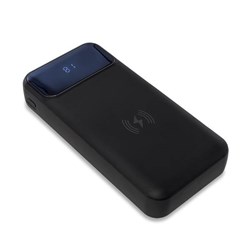 Zobrazit detaily pro Černá powerbanka 20 000 mAh s bezdrátovým nabíjením Obrázky: Černá powerbanka 20 000 mAh s bezdrátovým nabíjením